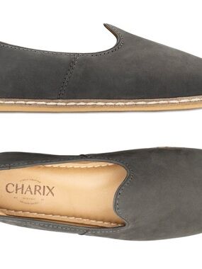 Charix Graphite Nubuck Slip-On Flats